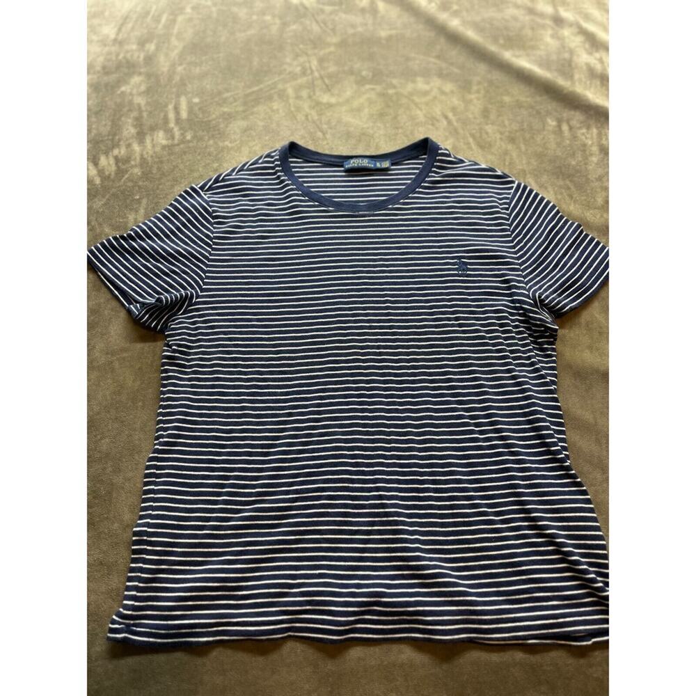 Polo Ralph Lauren T Shirt Mens XL Striped Black And White‎ Lightweight